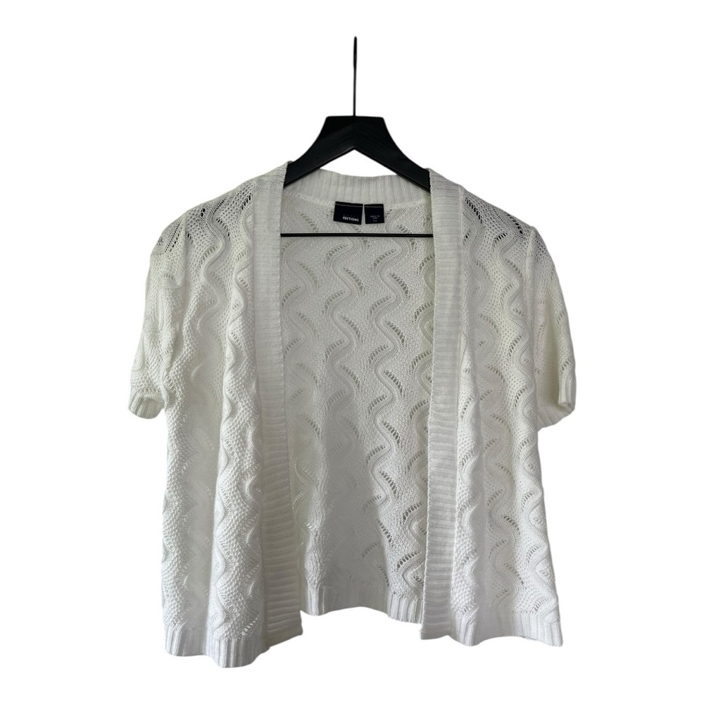 Basic Editions short sleeve white cardigan - no closure